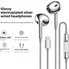 Electroplated Silver Glossy Wired Headphones