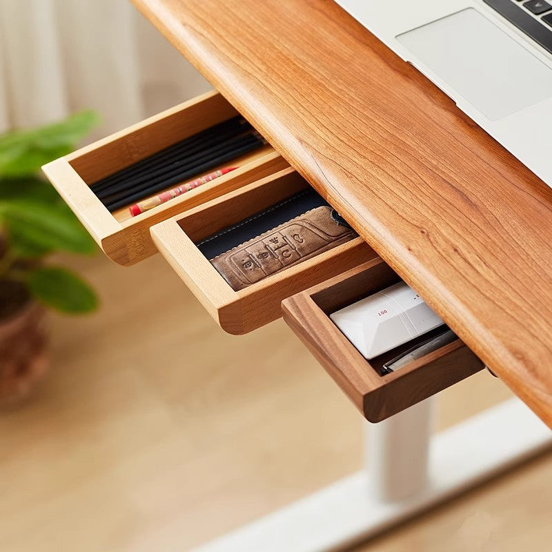 Under Desk Drawer Organizer Wood Storage Box