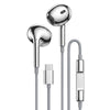 Electroplated Silver Glossy Wired Headphones