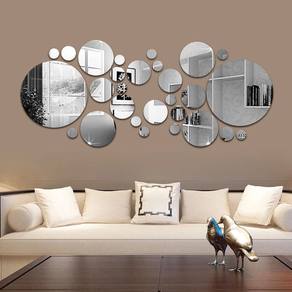 Mirror Acrylic Circle Wall Decals