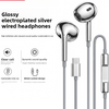 Electroplated Silver Glossy Wired Headphones