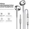 Electroplated Silver Glossy Wired Headphones
